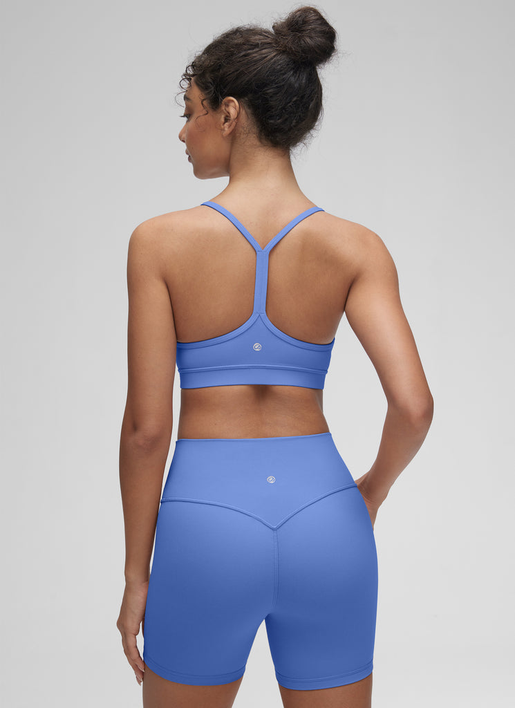 CRZ YOGA Women's Yoga Light Support Butterluxe Sports Bra Y back Wild Indigo