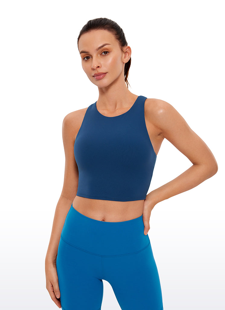 CRZ YOGA  Women's Yoga Low Support Butterluxe Tank High Neck Racerback Black