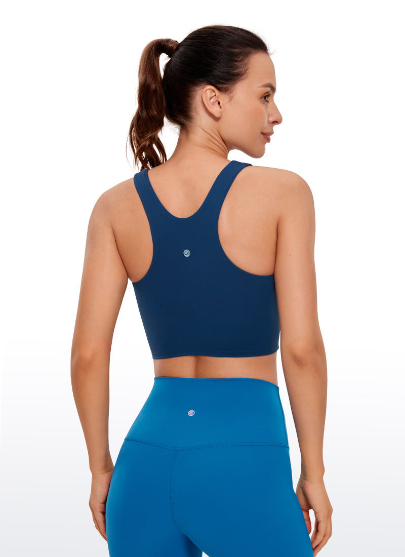 CRZ YOGA  Women's Yoga Low Support Butterluxe Tank High Neck Racerback Taupe