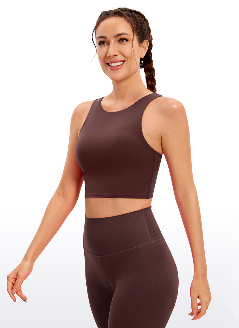 CRZ YOGA  Women's Yoga Low Support Butterluxe Tank High Neck Racerback Black