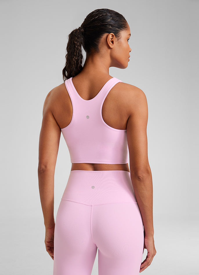 CRZ YOGA  Women's Yoga Low Support Butterluxe Tank High Neck Racerback Vita Pink