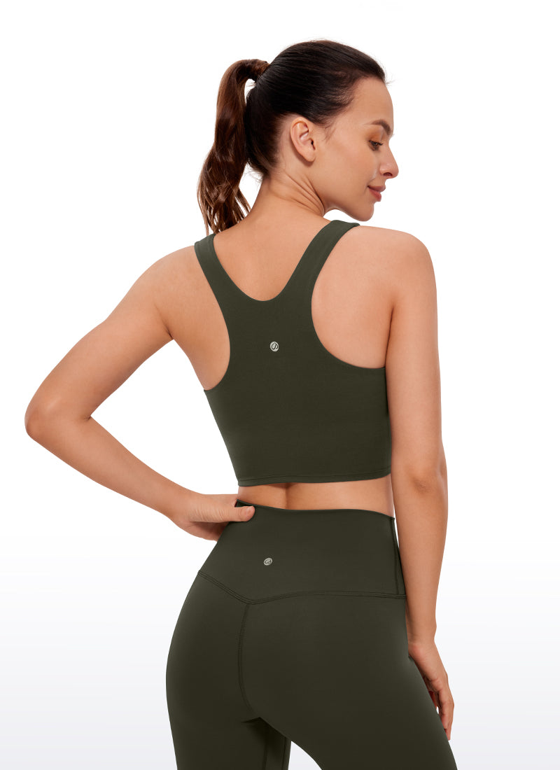 CRZ YOGA  Women's Yoga Low Support Butterluxe Tank High Neck Racerback Deep Red