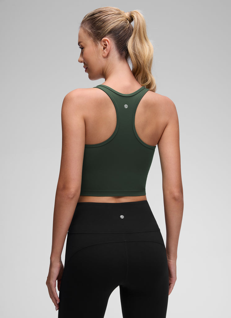 CRZ YOGA Women's Yoga Low support Butterluxe Scoop Neck Bra Y-Back Cascadia Green