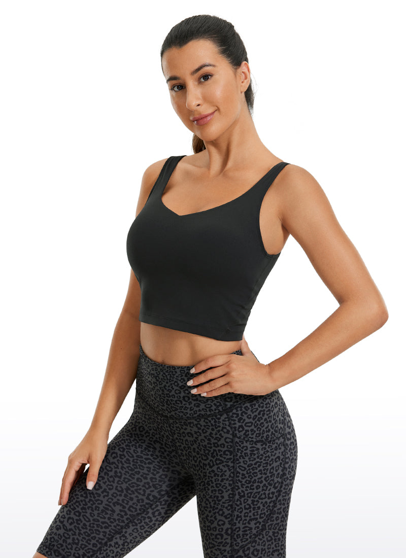 CRZ YOGA Women's Yoga Low support Butterluxe Longline Bra U-back Black