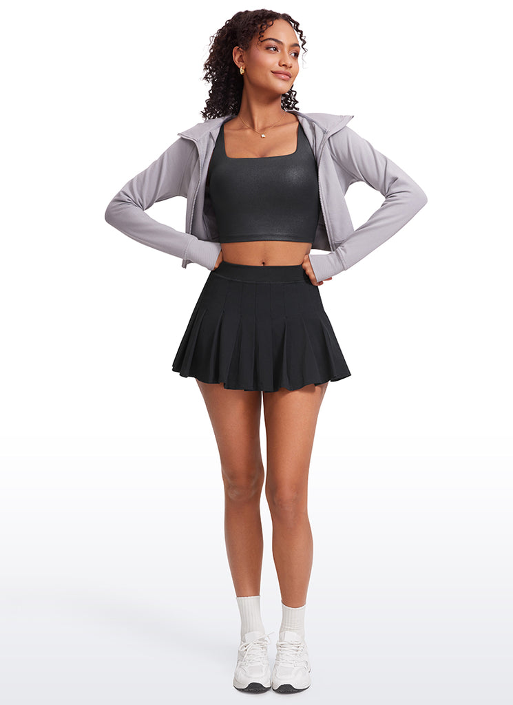 CRZ YOGA Women's Yoga Low Impact Butterluxe Longline Bra Square Neck Kayak Blue