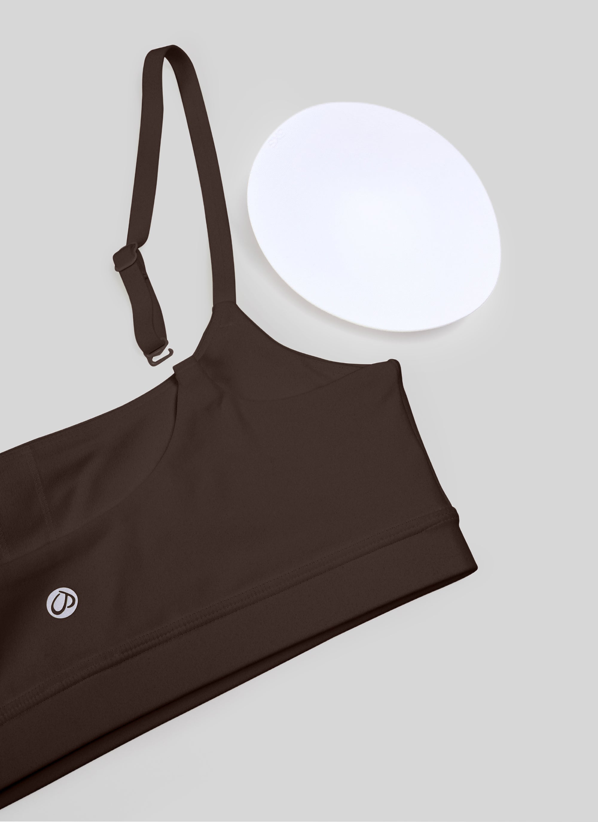 CRZ YOGA Womens Butterluxe Adjustable Spaghetti Strap Scoop Neck Bra Hot Fudge Brown @model_info:NEW