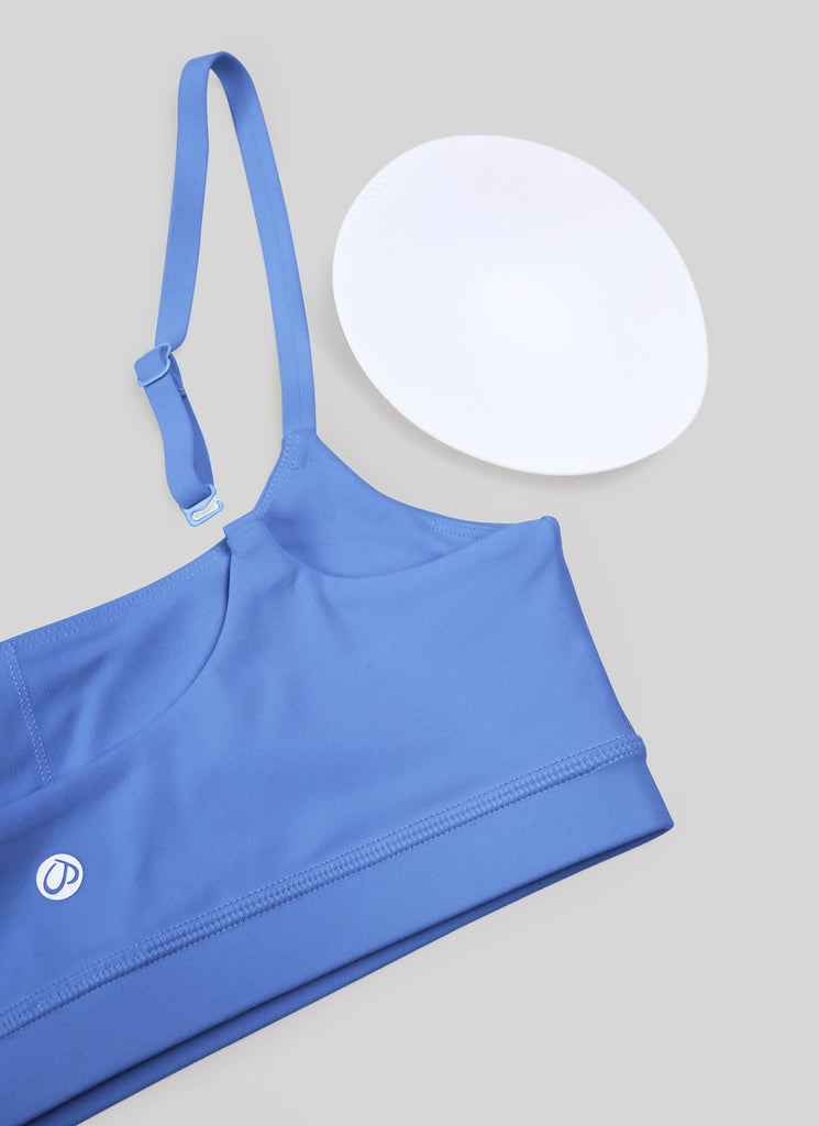 CRZ YOGA Womens Butterluxe Adjustable Spaghetti Strap Scoop Neck Bra Black Tie Dye Flowers