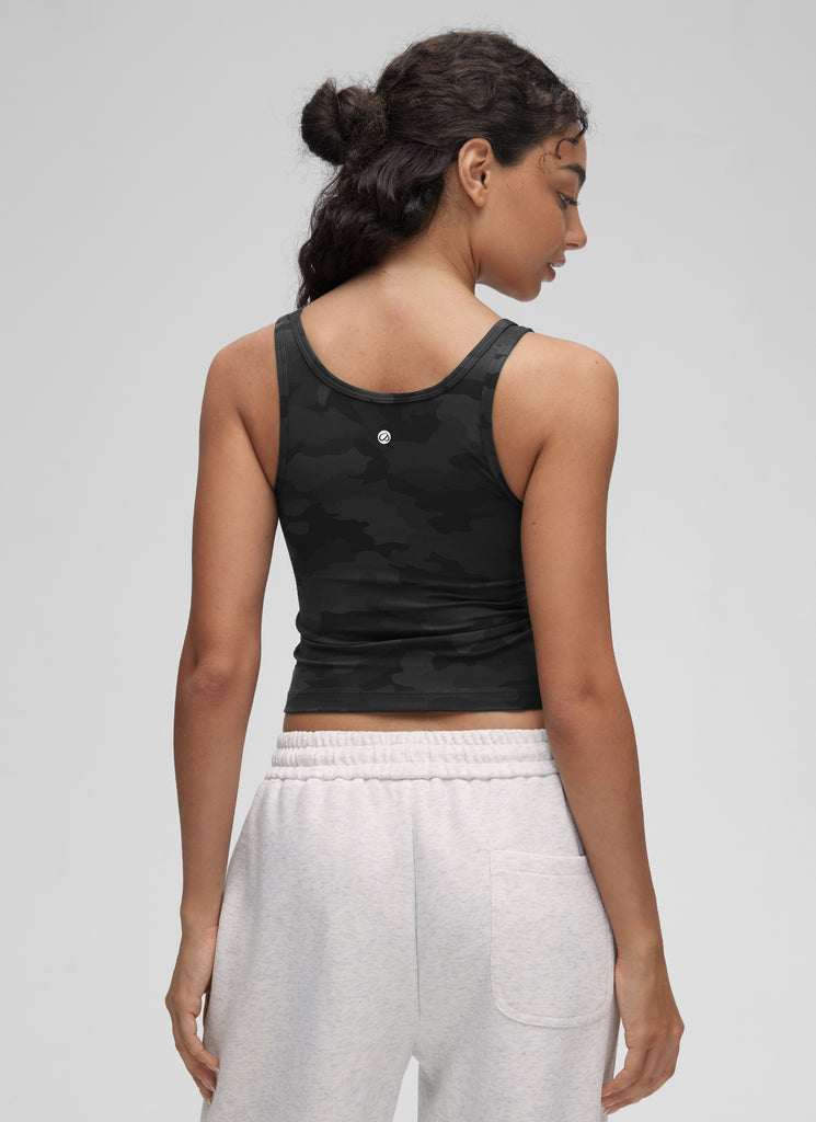 CRZ YOGA Women's Yoga Butterluxe Tight Fit Tank Tops Racerback Dark Grey Camouflage 2