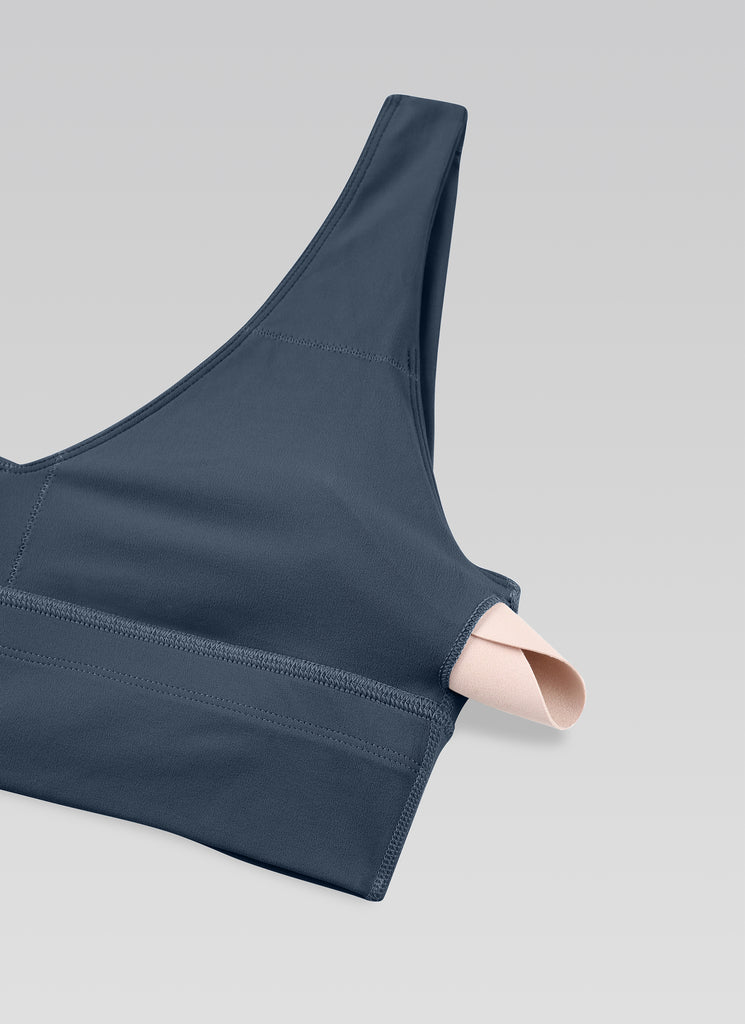 CRZ YOGA Women's Light Support Butterluxe Yoga Bra Longline U back V Neck Deep Red