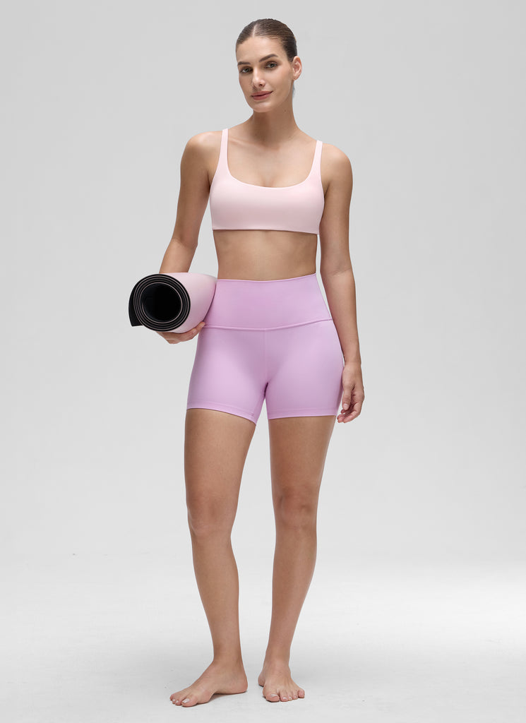 CRZ YOGA Women Butterluxe Square Neck Cami Padded Mini Bra High Visibility Yellow