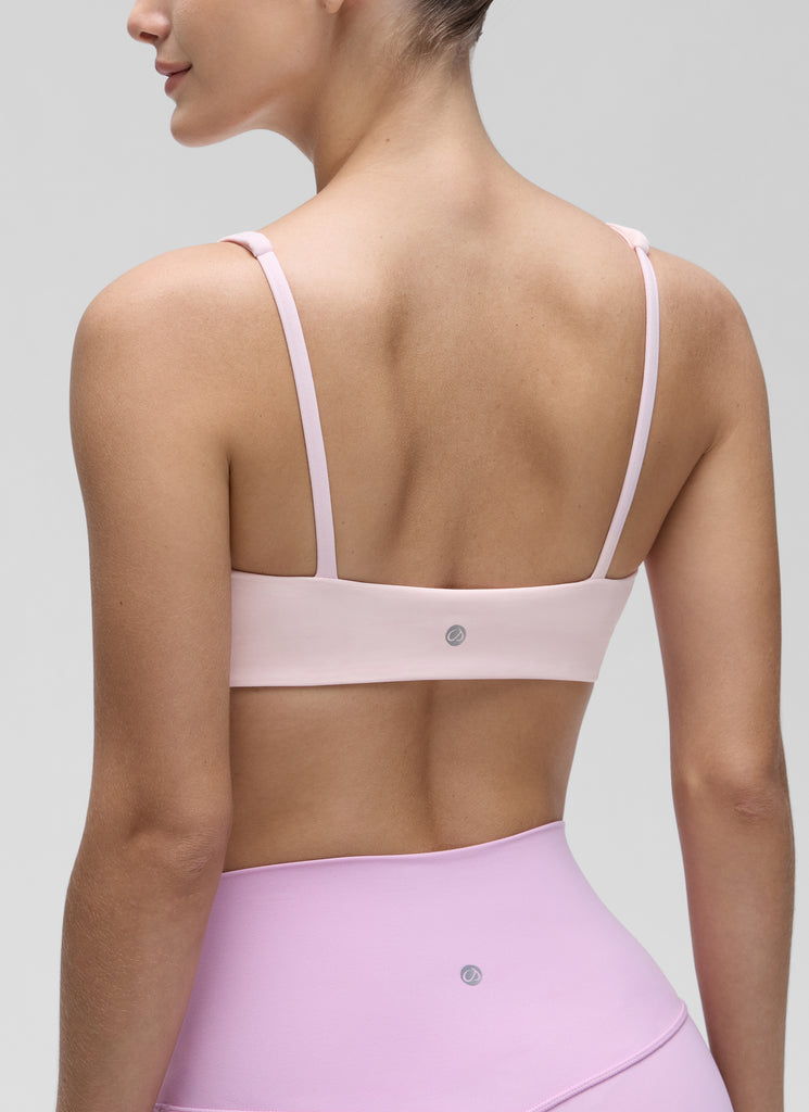 CRZ YOGA Women Butterluxe Square Neck Cami Padded Mini Bra Strawberry Pink