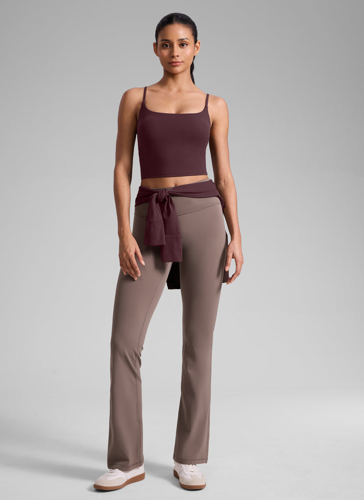 CRZ YOGA Womens Butterlift Scoop Neck U Back Yoga Longline Sports Bra Ripe Plum