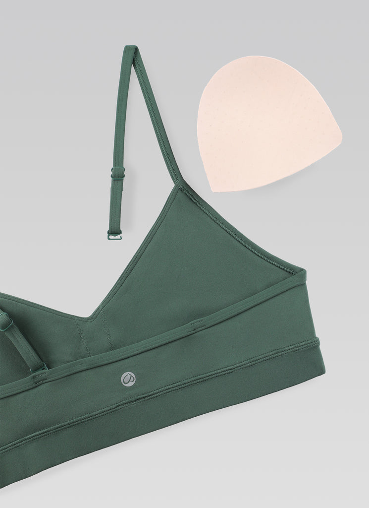 CRZ YOGA Butterluxe Womens V Neck Camisole Yoga Padded Sports Bra Mint Moment