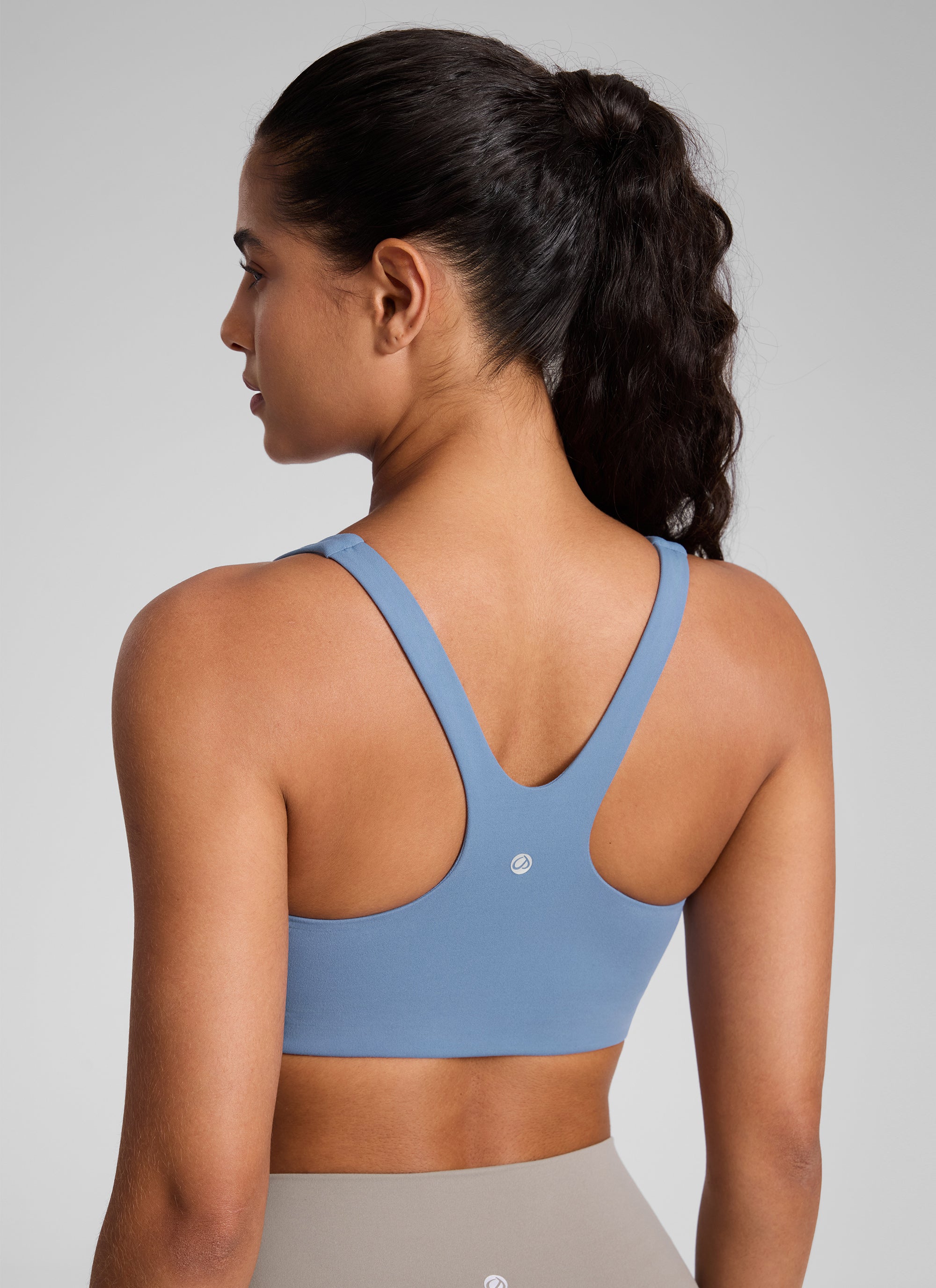 CRZ YOGA Womens Butterlift Double Lined Square Neck Yoga Sports Bra Legend Green
