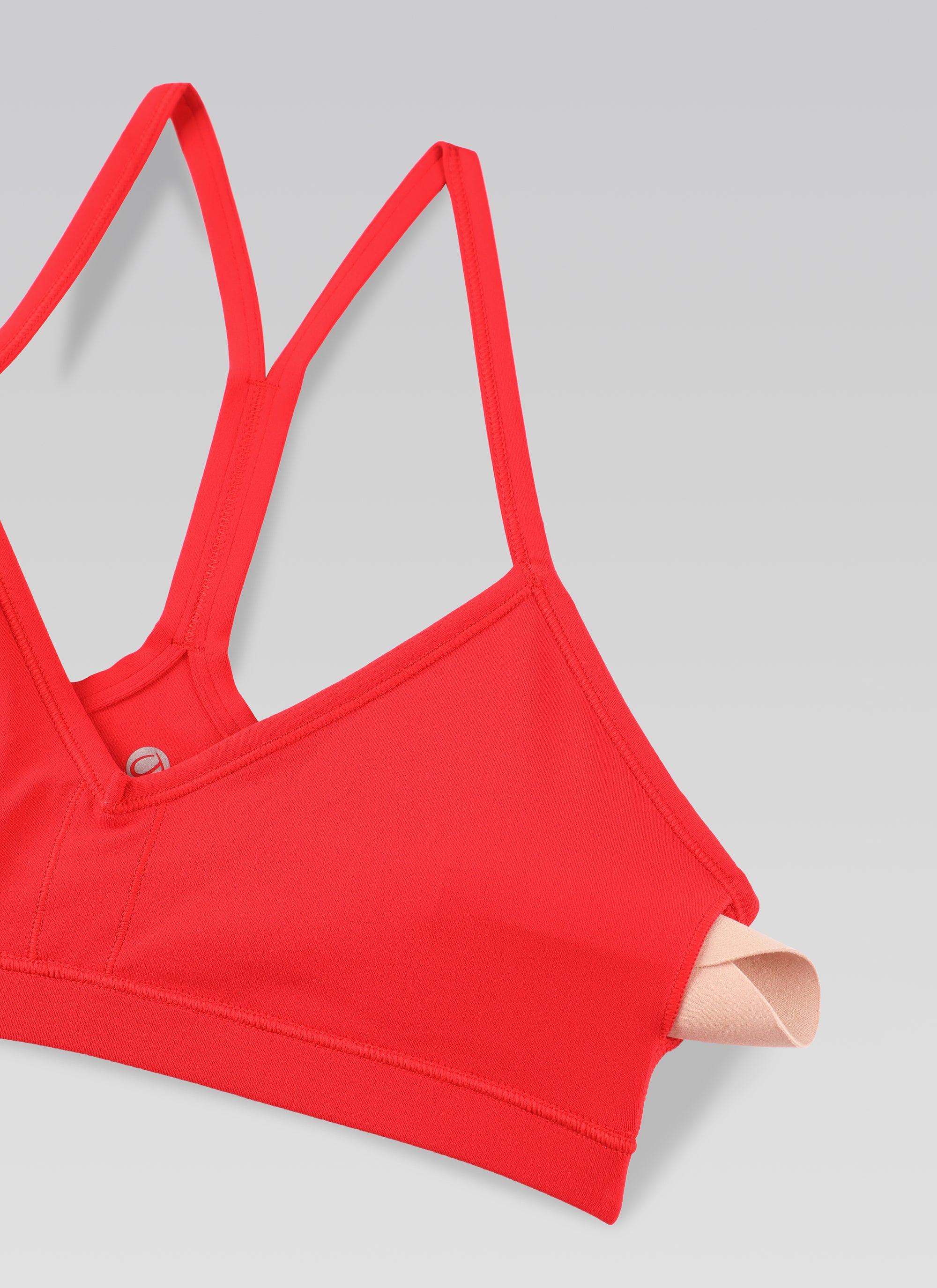 CRZ YOGA Butterluxe Womens Ruched V Neck Yoga Padded Sports Bra Deep Red