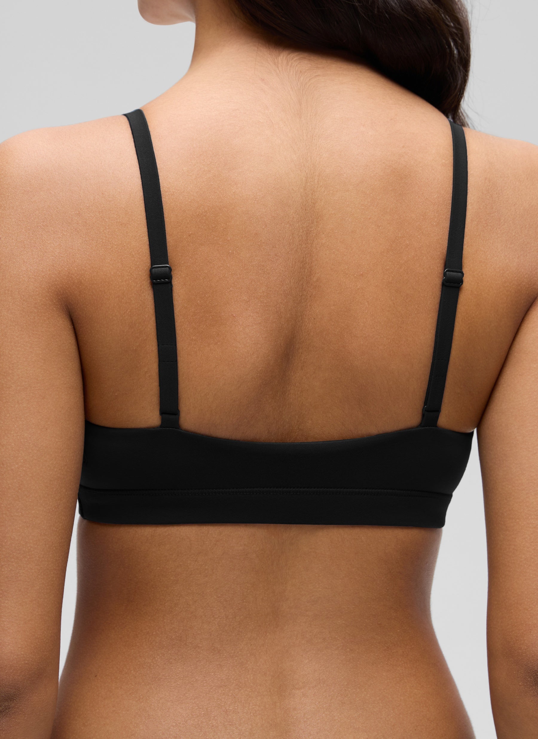 CRZ YOGA Softhold Womens Double Lined Wireless Triangle Bralette Black