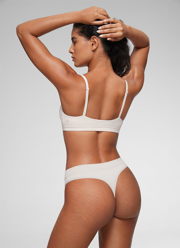 CRZ YOGA Softhold Womens Double Lined Wireless Triangle Bralette Black