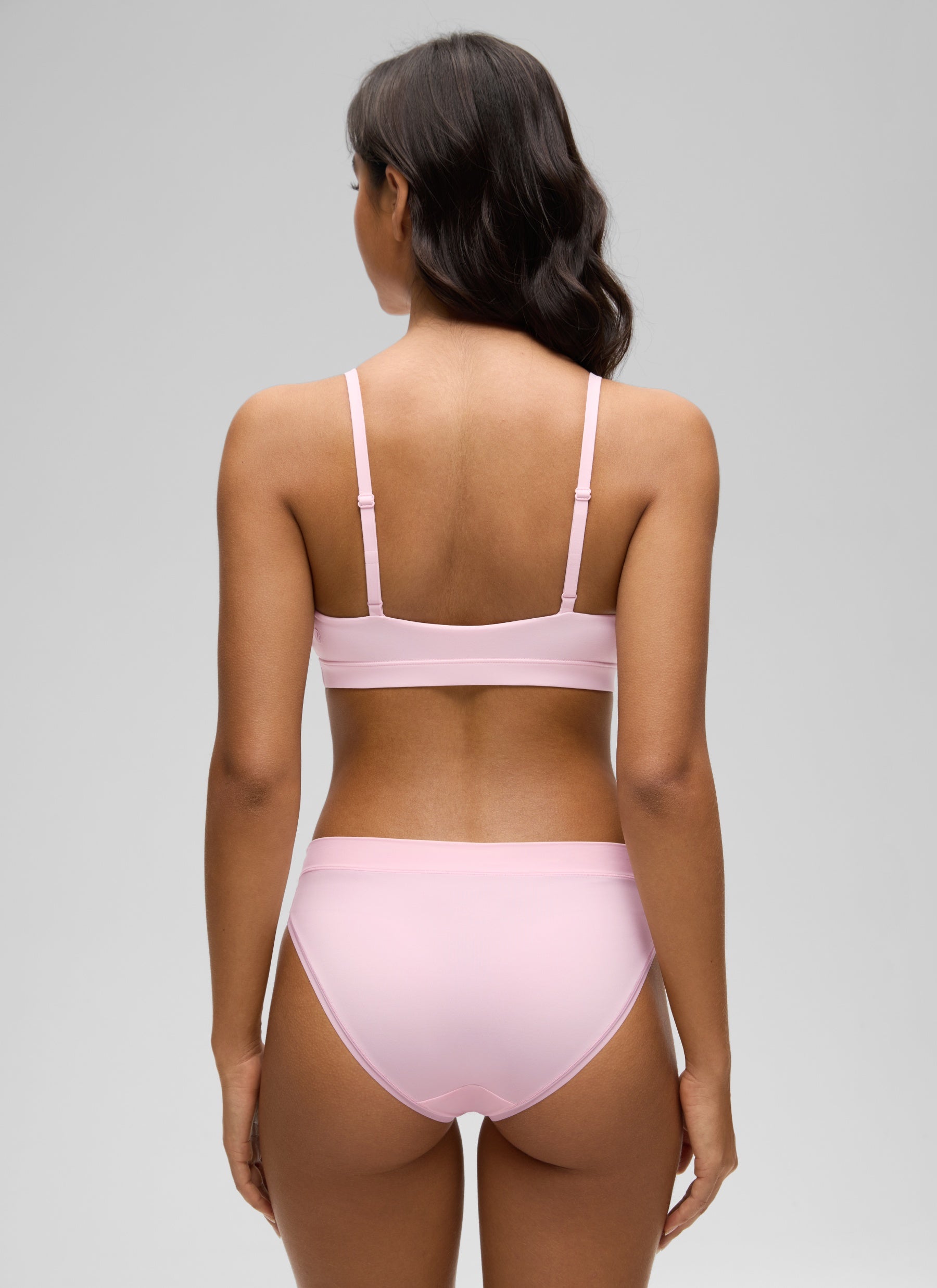 CRZ YOGA Softhold Womens Double Lined Wireless Triangle Bralette Strawberry Pink