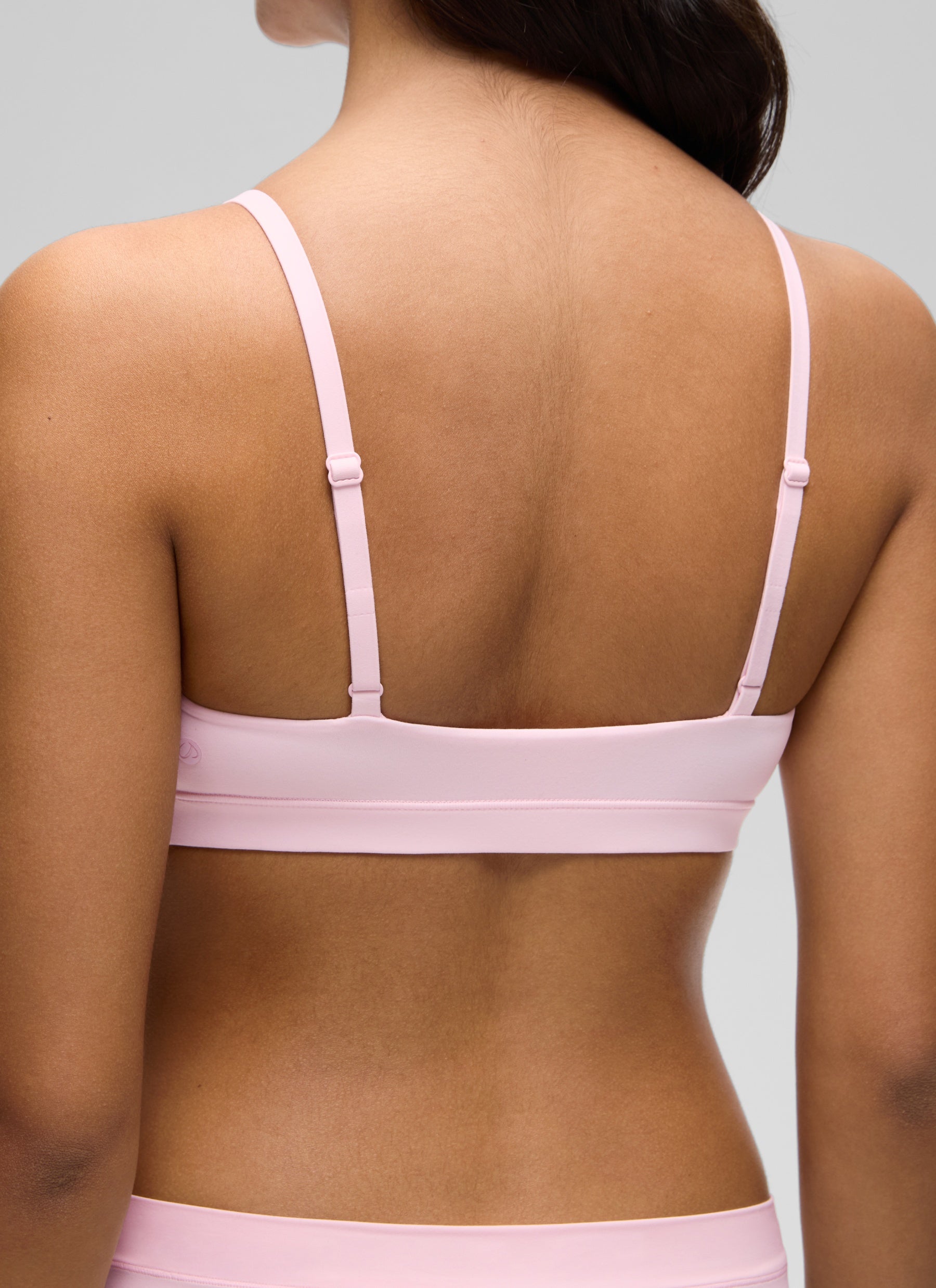 CRZ YOGA Softhold Womens Double Lined Wireless Triangle Bralette Strawberry Pink