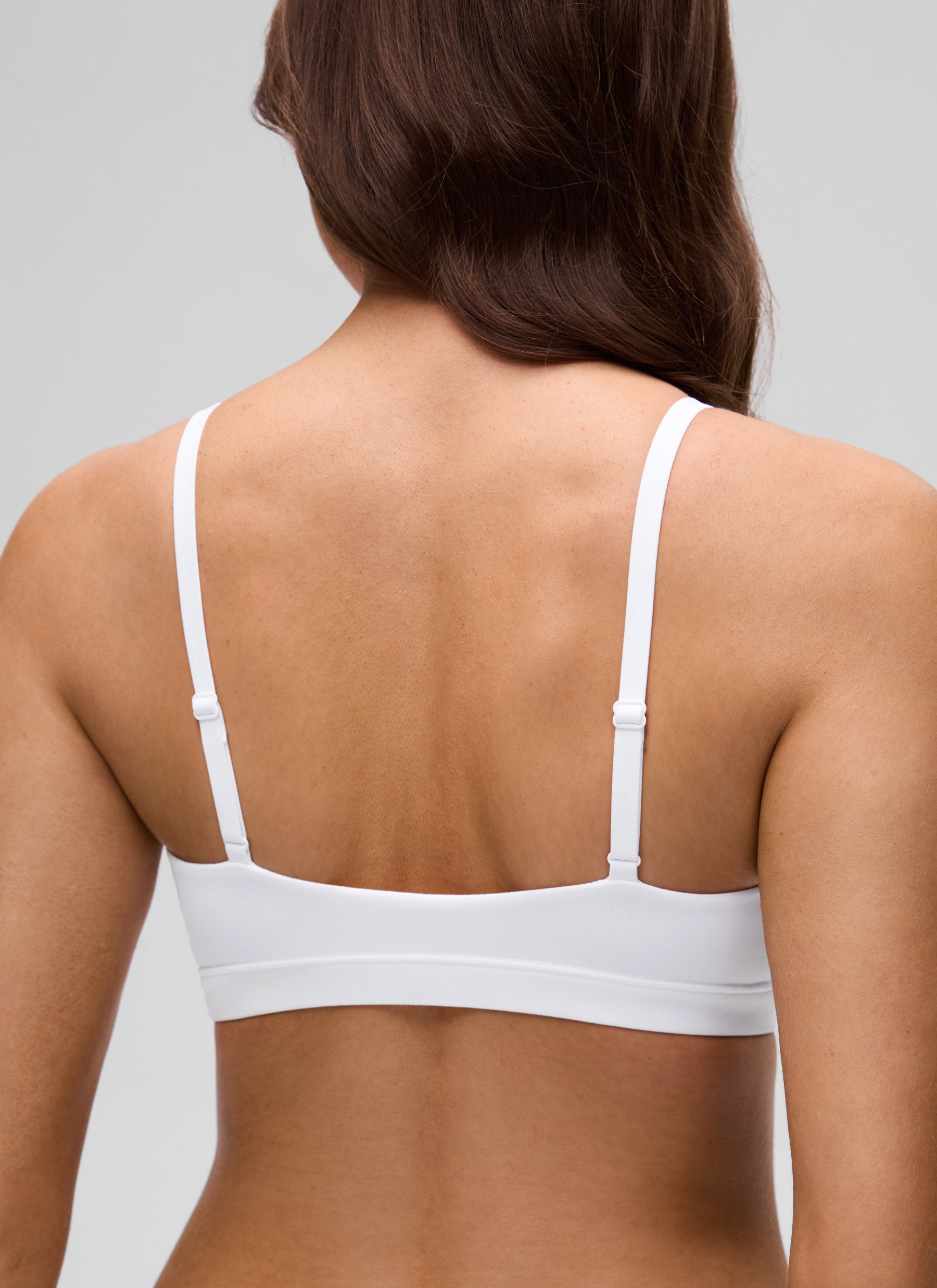 CRZ YOGA Softhold Womens Double Lined Wireless Triangle Bralette Snow White