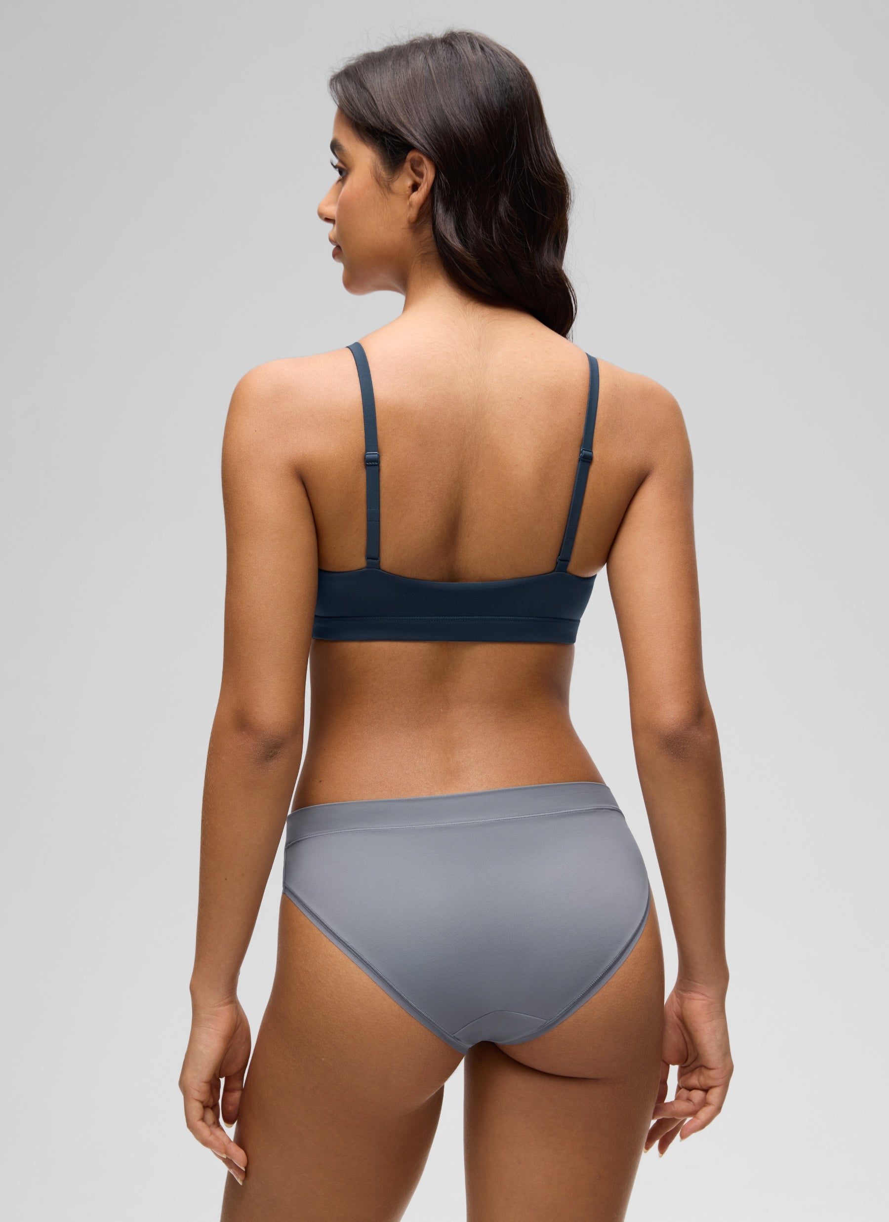 CRZ YOGA Softhold Womens Double Lined Wireless Triangle Bralette Sargasso