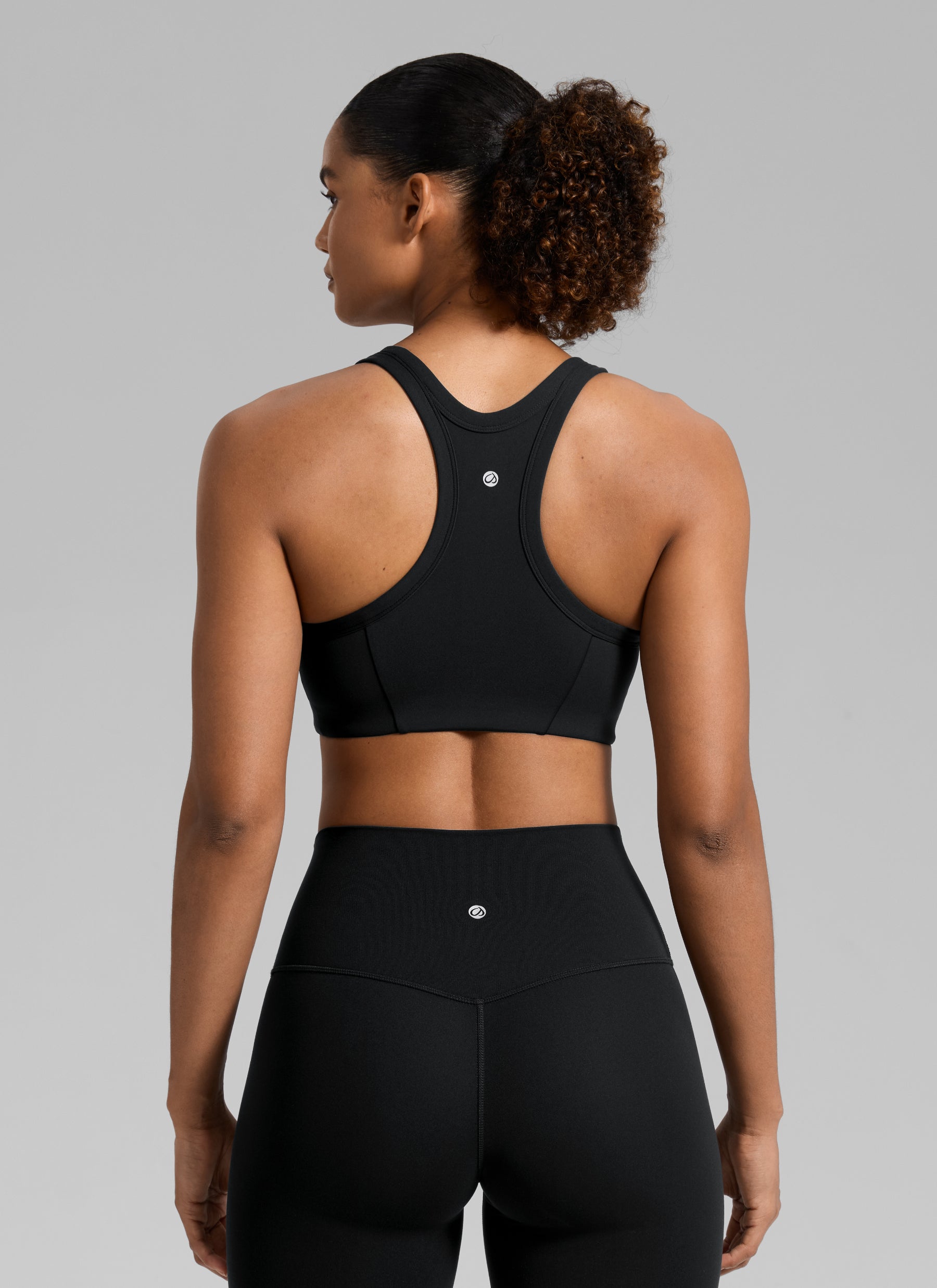 CRZ YOGA Women's Butterbreeze Training Racerback Longline Sports Bra Black