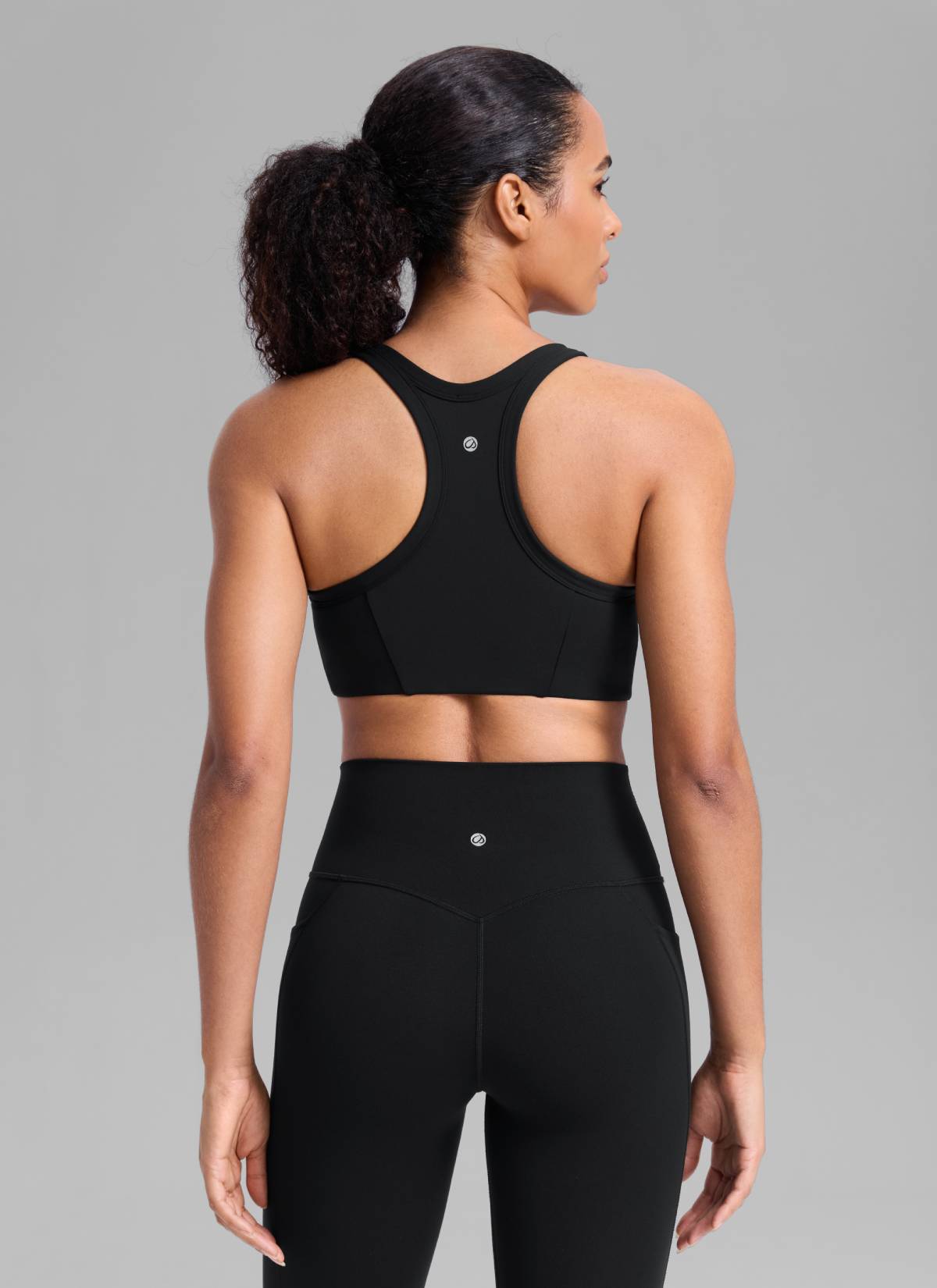 CRZ YOGA Women's Butterbreeze Training Racerback Longline Sports Bra Black