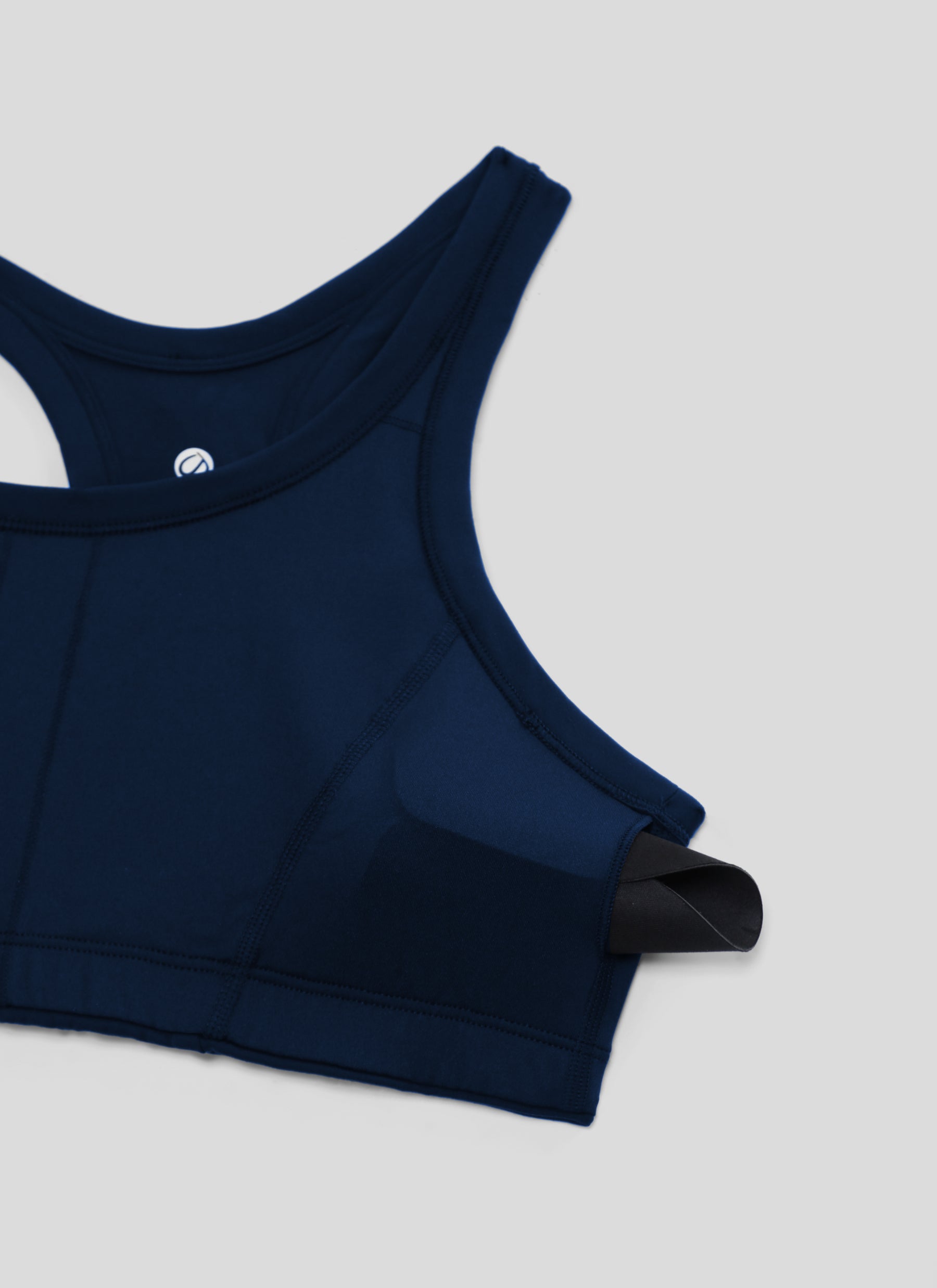 CRZ YOGA Women's Butterbreeze Training Racerback Longline Sports Bra True Navy