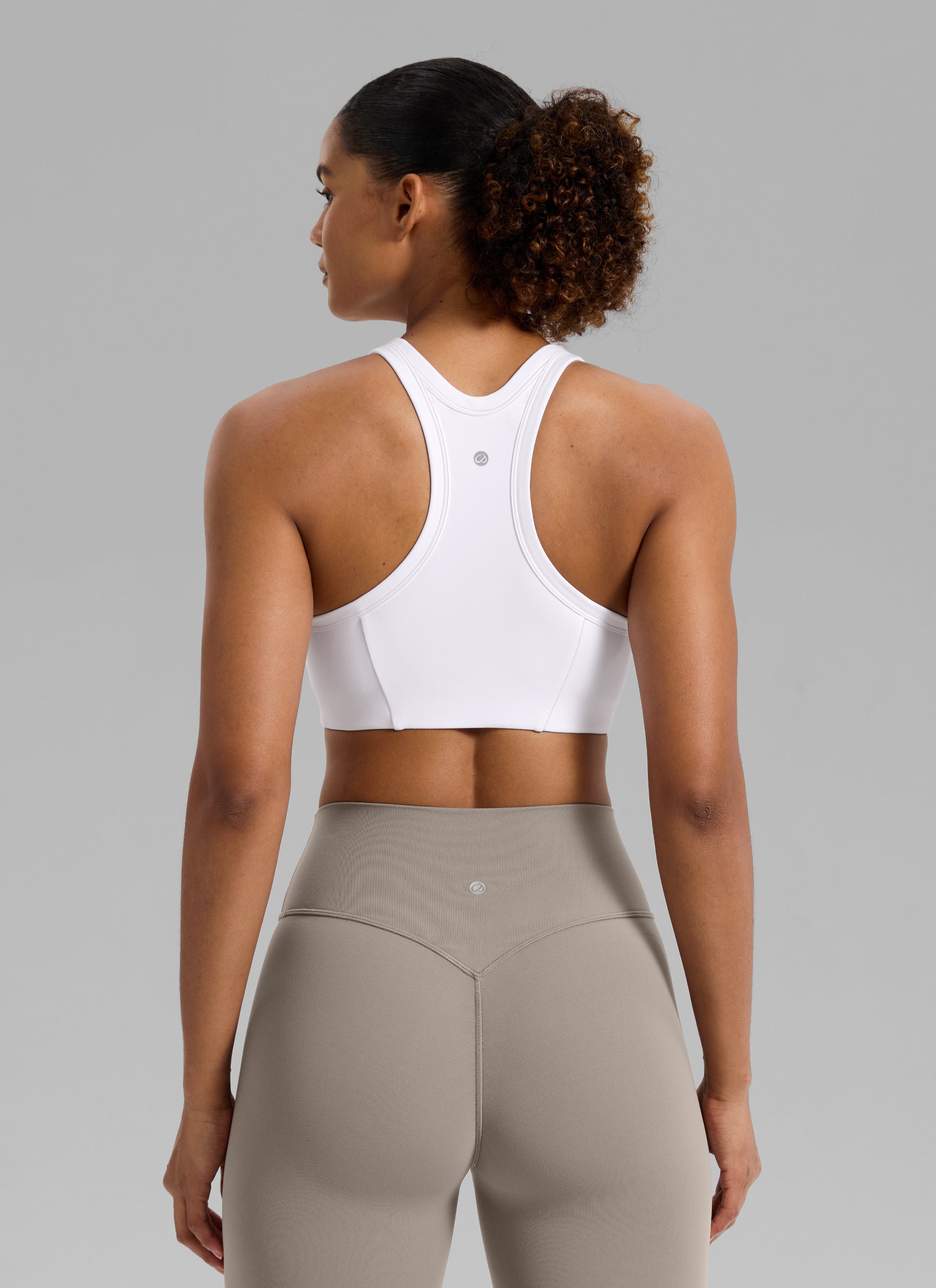 CRZ YOGA Women's Butterbreeze Training Racerback Longline Sports Bra White