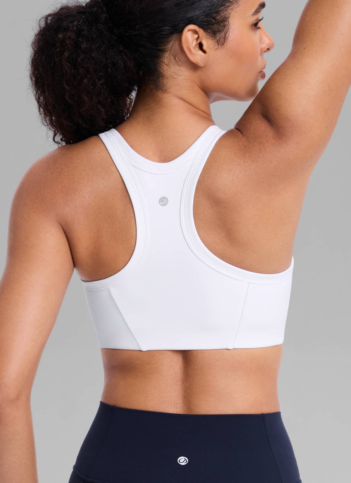 CRZ YOGA Women's Butterbreeze Training Racerback Longline Sports Bra White