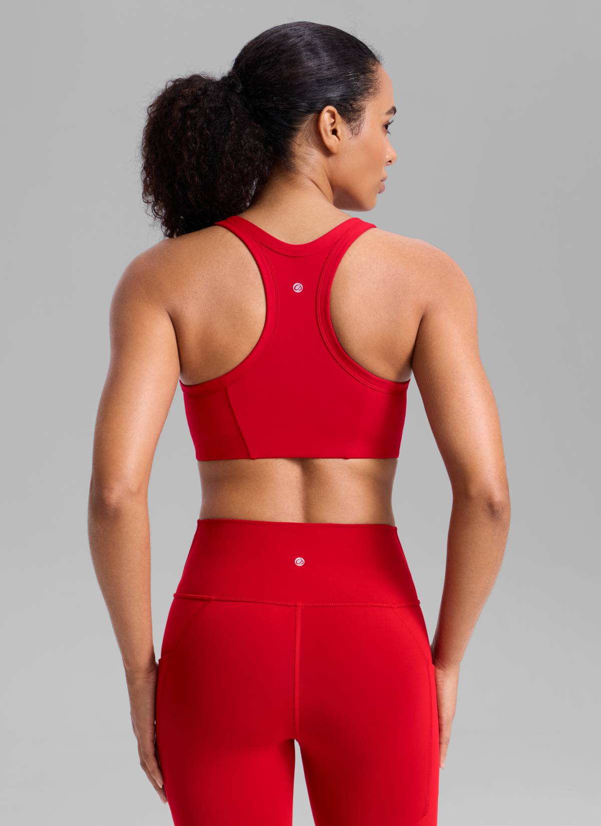 CRZ YOGA Women's Butterbreeze Training Racerback Longline Sports Bra Red Chili