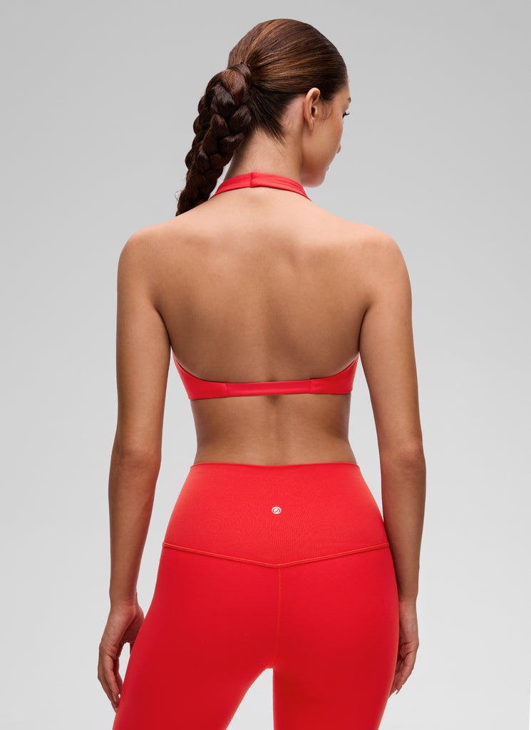 CRZ YOGA Women's Butterluxe Yoga V Neck Crop Double Lined Sports Bra White