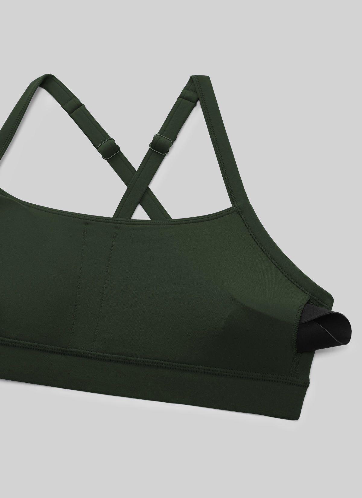 CRZ YOGA Women's Butterlift Yoga U Neck Cross Back Keyhole Sports Bra Legend Green