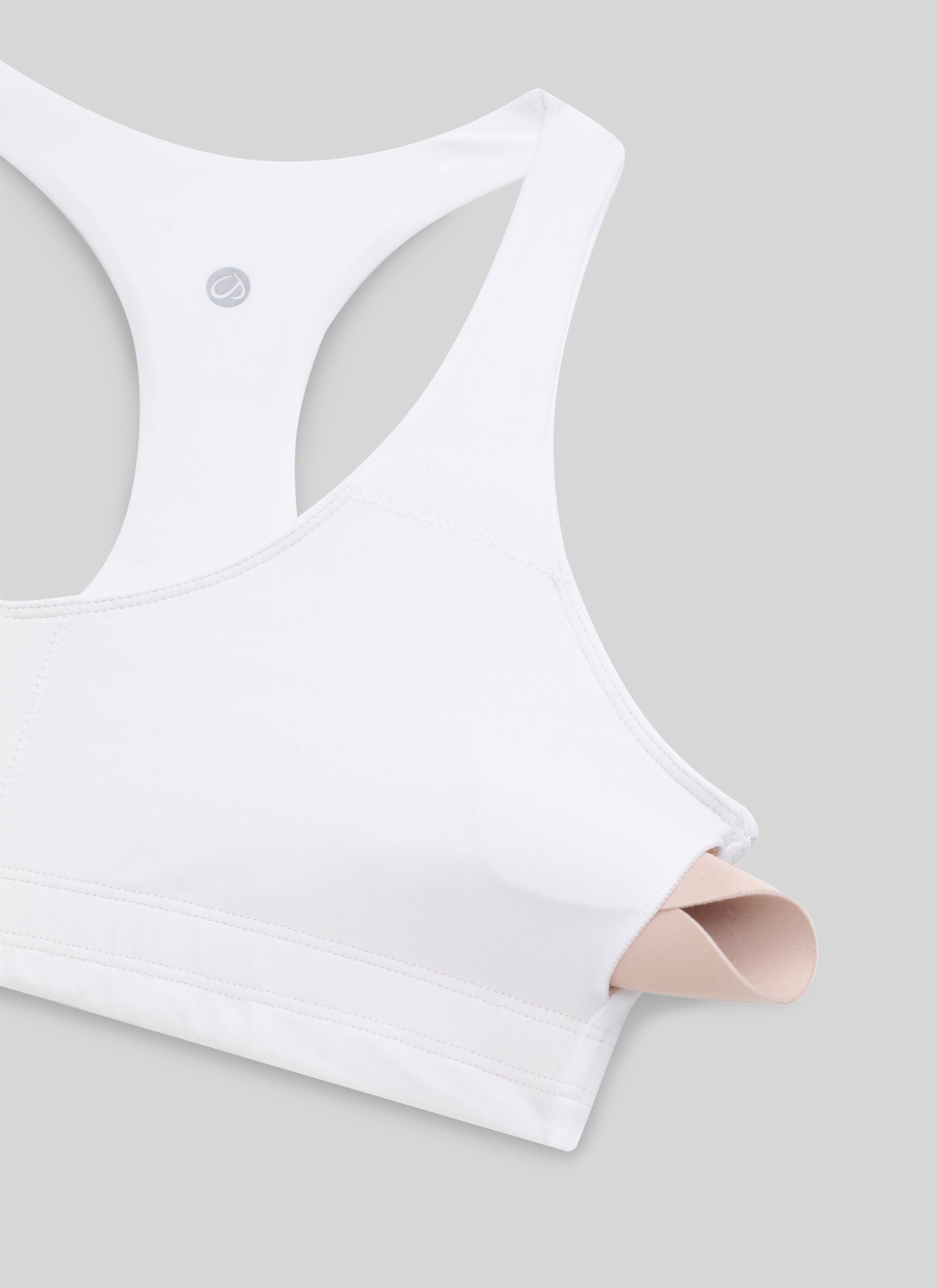 CRZ YOGA Women's Butterluxe Yoga V Neck RacerBack Build in Sports Bra White