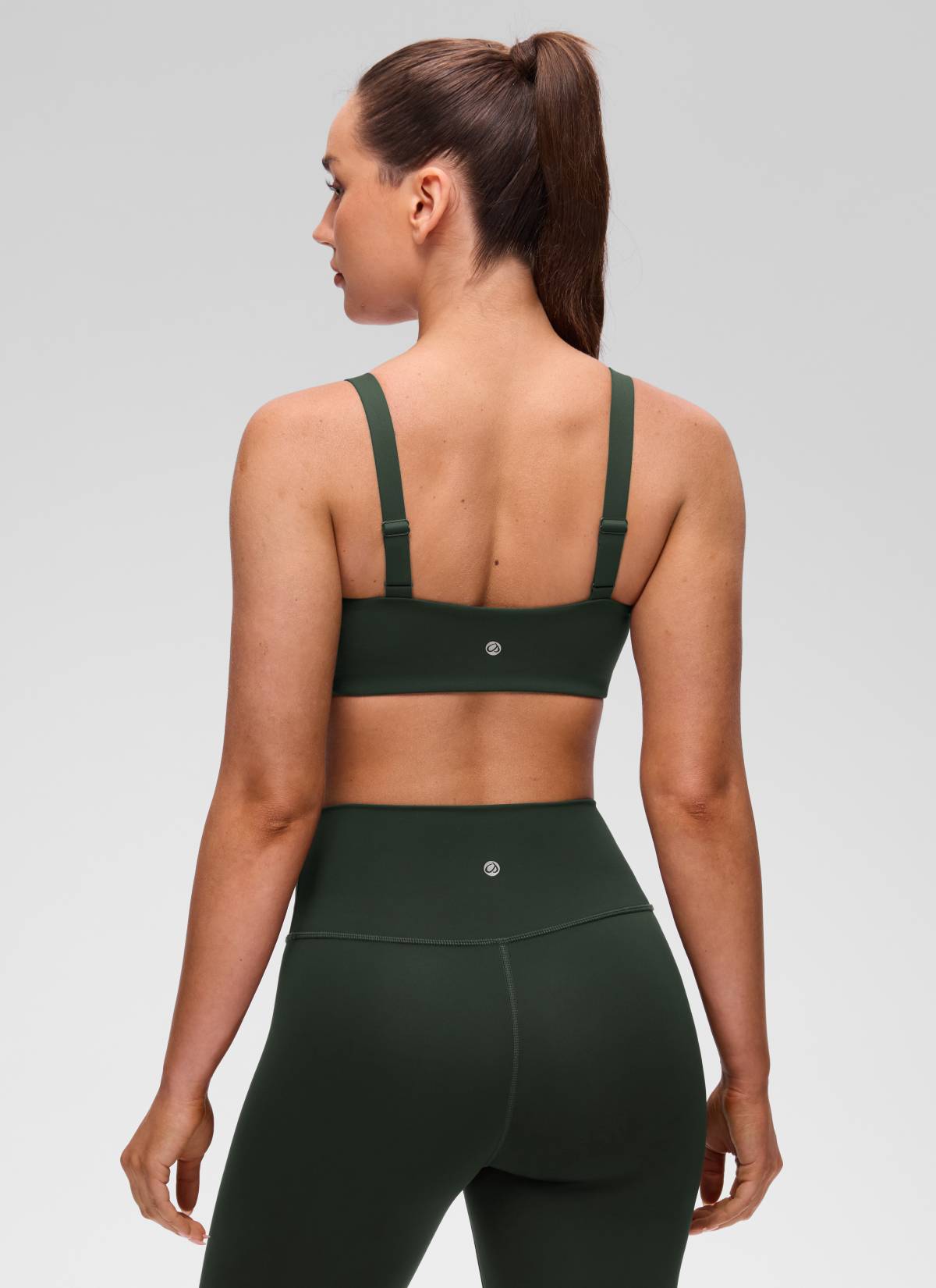 CRZ YOGA Women's Butterluxe Yoga U Neck Square Back Sports Bra Legend Green