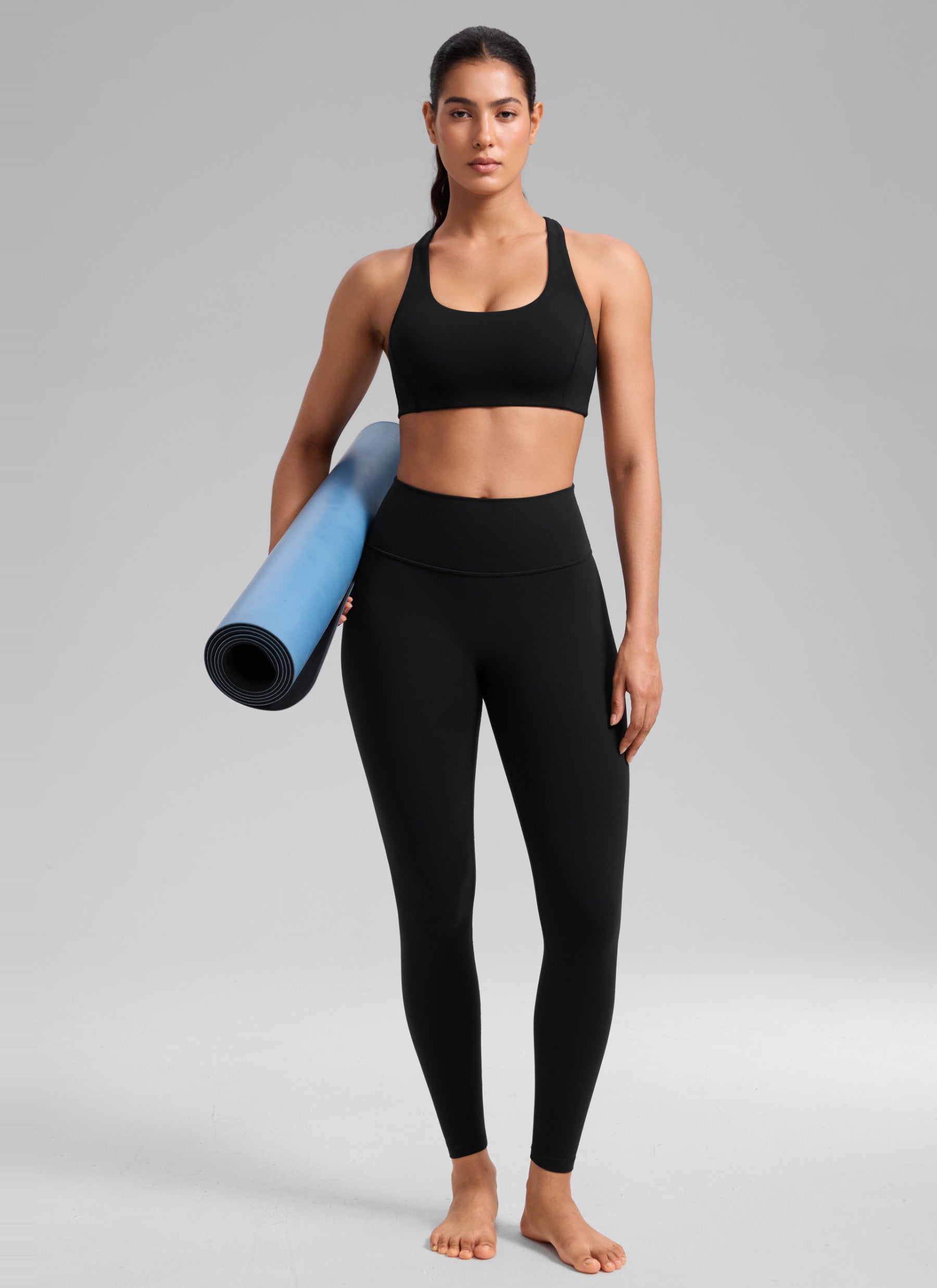 CRZ YOGA Women's SculptAir Training Criss Cross Back Straps Sports Bra Black