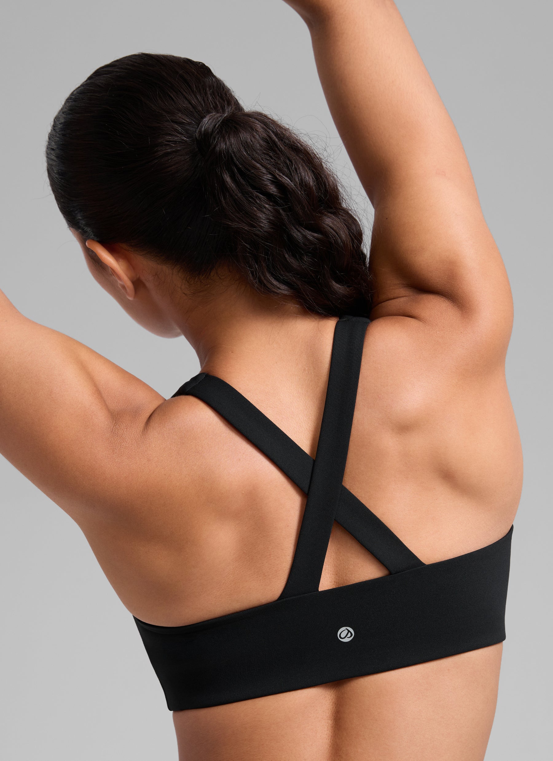 CRZ YOGA Women's SculptAir Training Criss Cross Back Straps Sports Bra Black