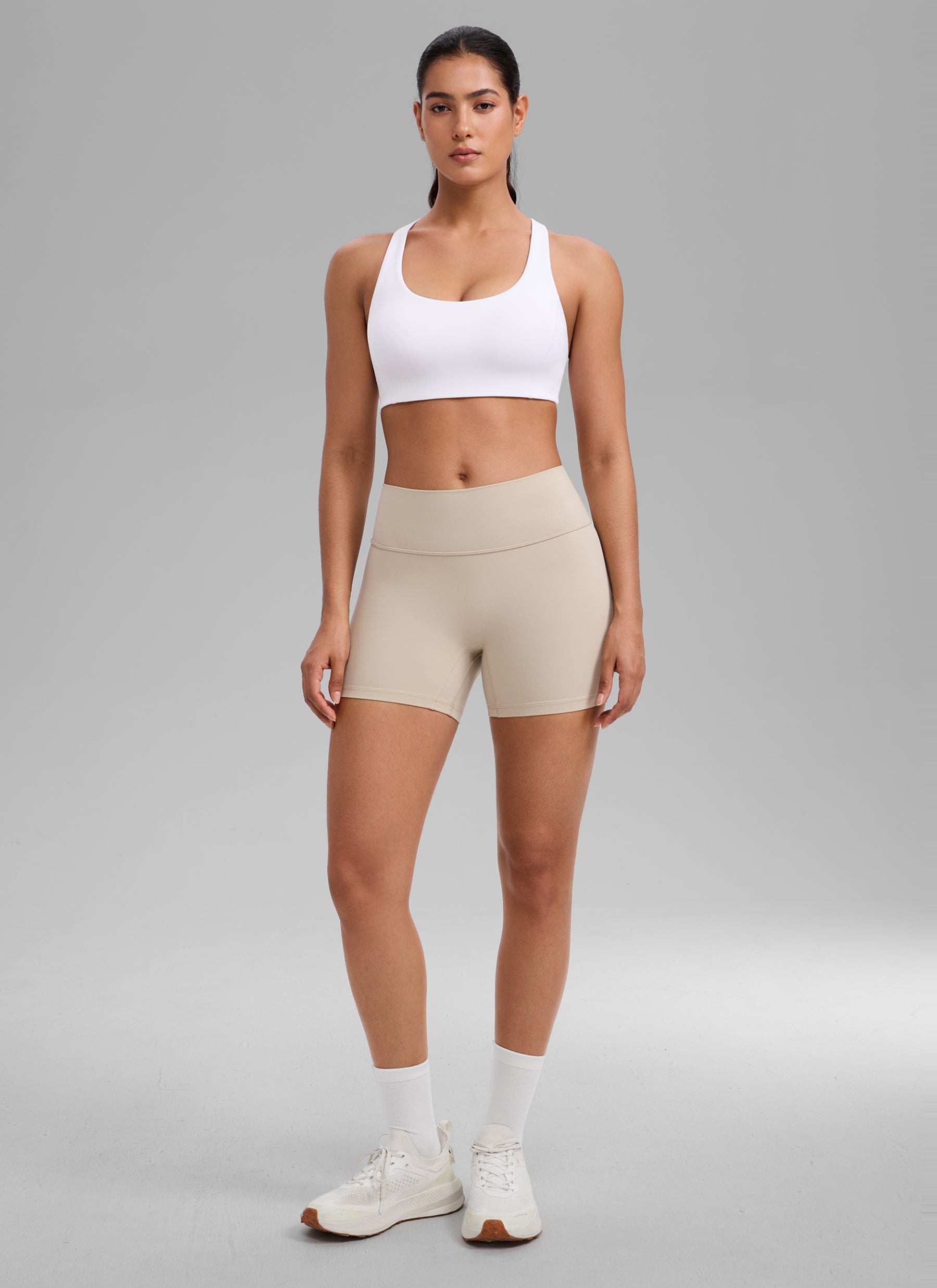 CRZ YOGA Women's SculptAir Training Criss Cross Back Straps Sports Bra White