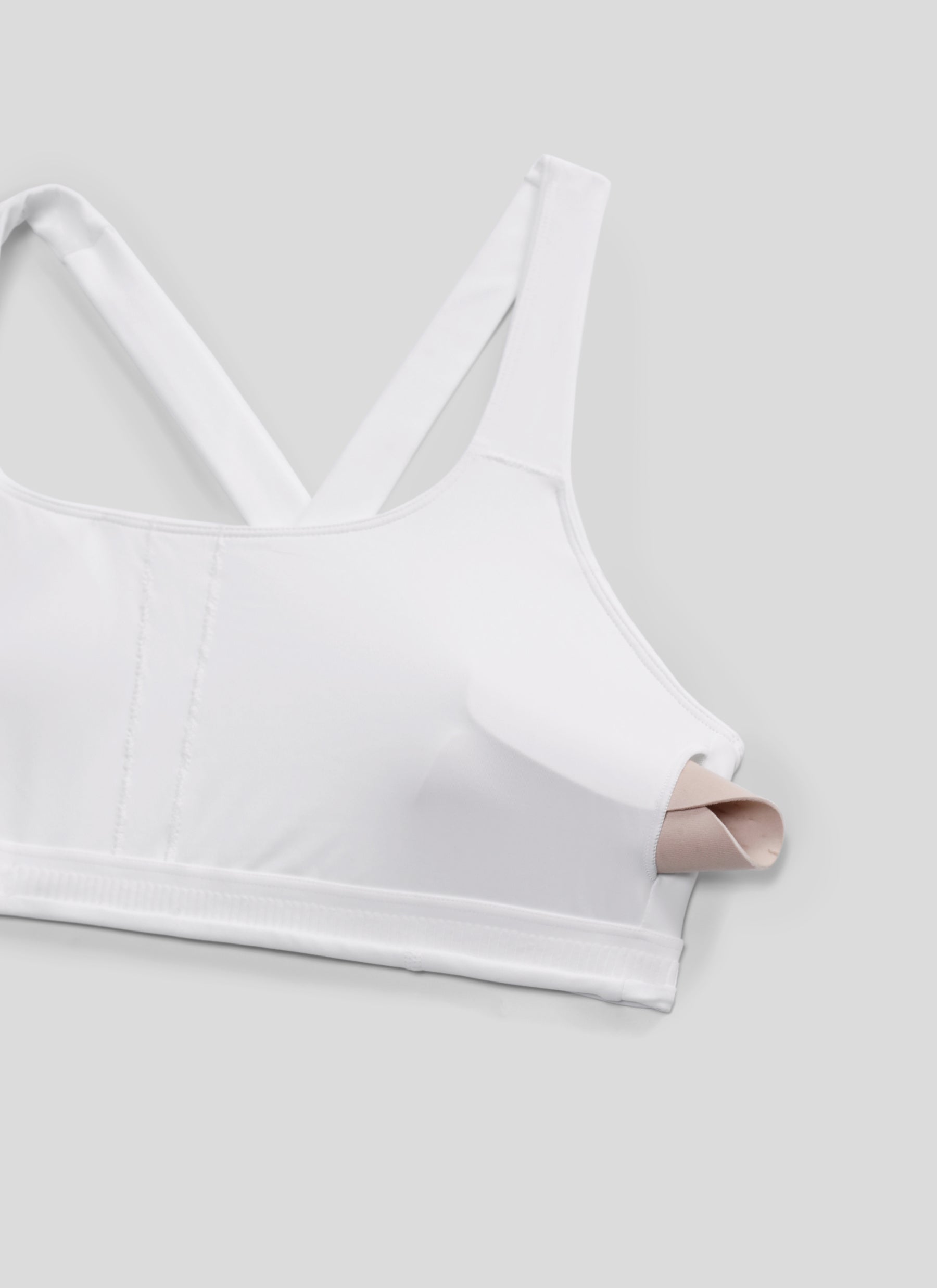 CRZ YOGA Women's SculptAir Training Criss Cross Back Straps Sports Bra White