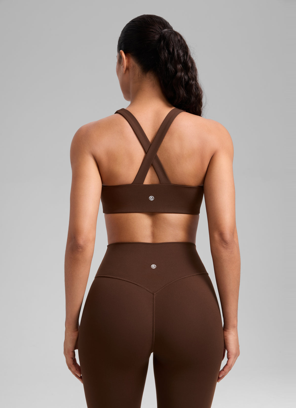 CRZ YOGA Women's SculptAir Training Cross Back Sports Bra Lava Brown @model_info:C