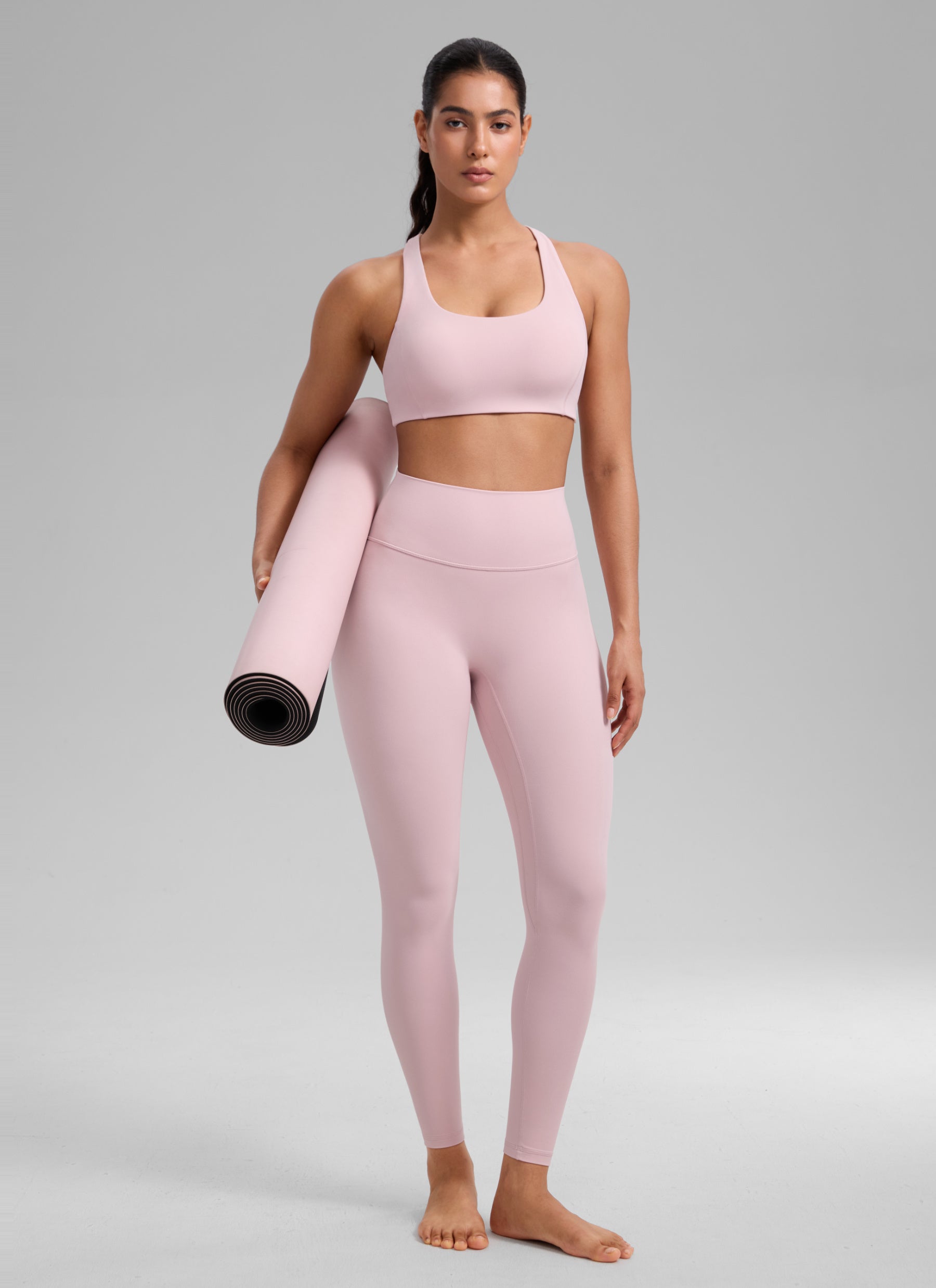 CRZ YOGA Women's SculptAir Training Criss Cross Back Straps Sports Bra Pink Haze