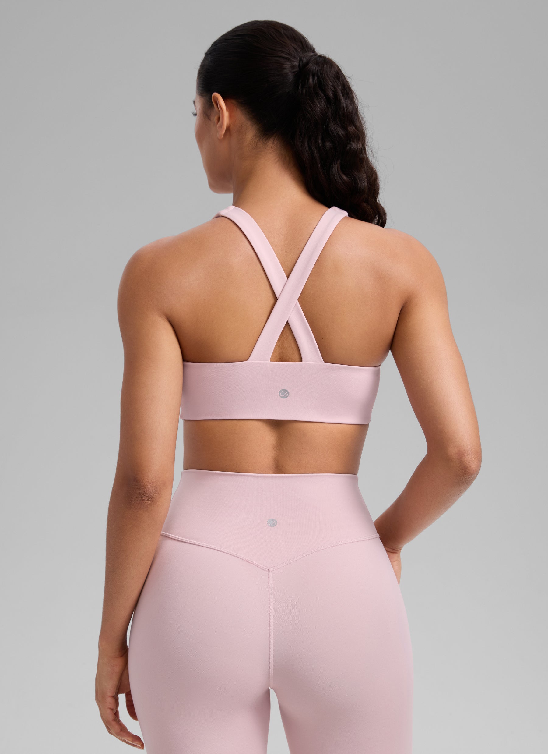 CRZ YOGA Women's SculptAir Training Criss Cross Back Straps Sports Bra Pink Haze