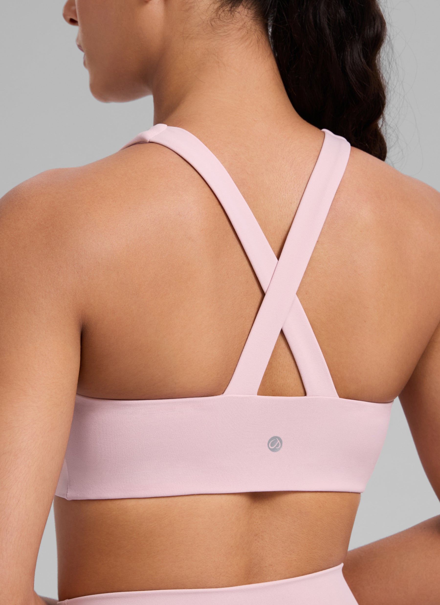 CRZ YOGA Women's SculptAir Training Criss Cross Back Straps Sports Bra Pink Haze