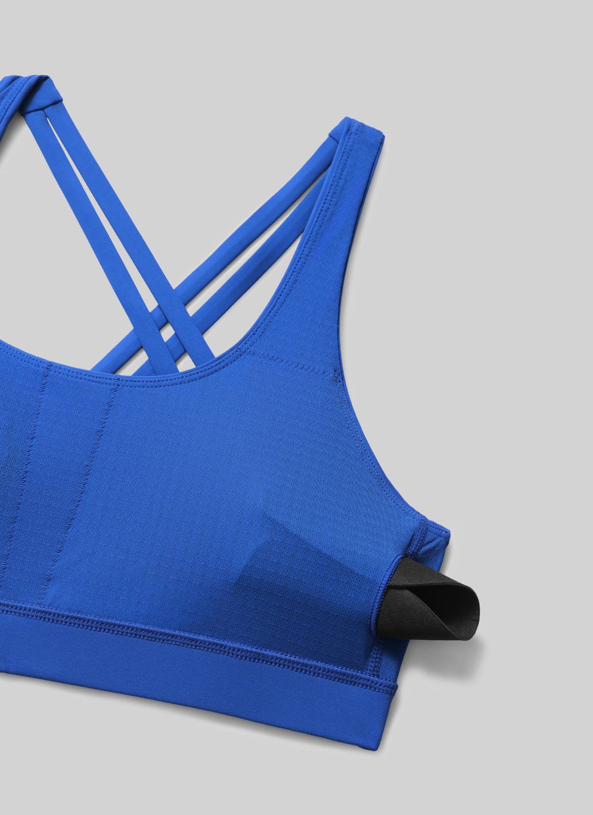 CRZ YOGA Women's Nakedfeel Training U Neck Criss Cross Back Sports Bra Waves Blue
