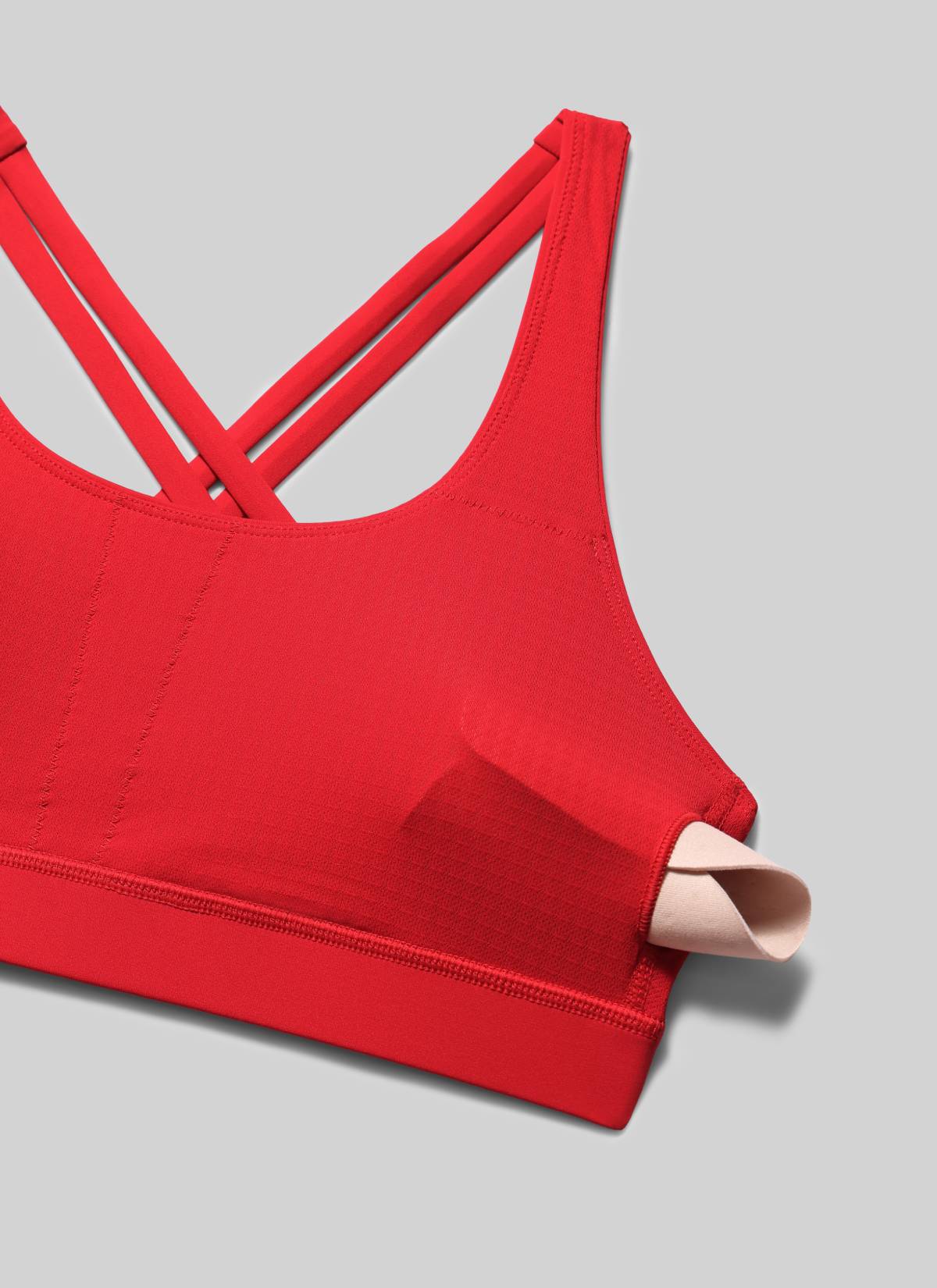 CRZ YOGA Women's Nakedfeel Training U Neck Criss Cross Back Sports Bra Deep Red
