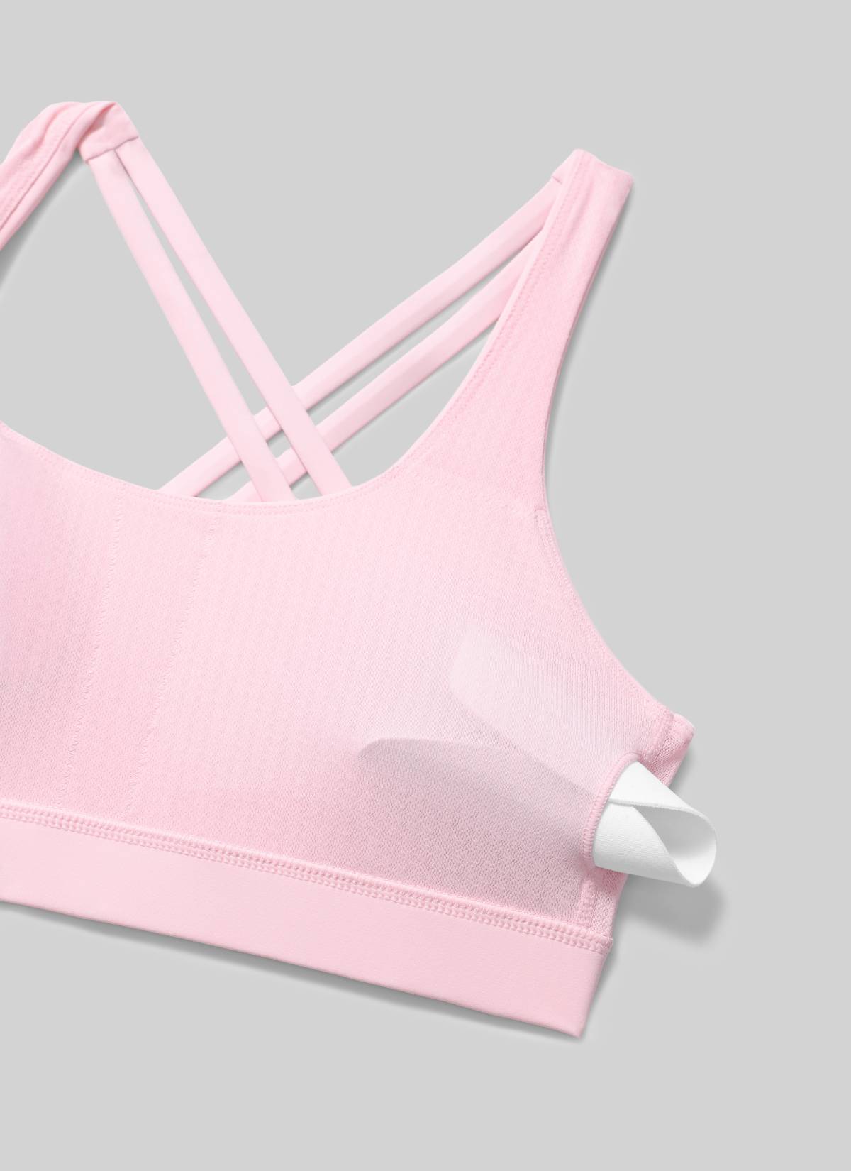 CRZ YOGA Women's Nakedfeel Training U Neck Criss Cross Back Sports Bra Strawberry Pink