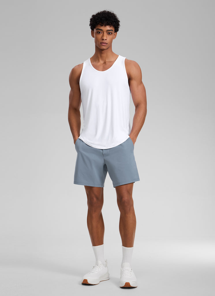CRZ YOGA Men's Train Classic Fit Quick Dry Sleeveless Tank White