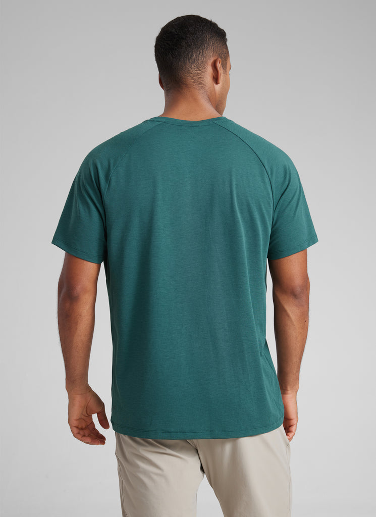 CRZ YOGA Men's Training Classic Fit Shirts Mech Short Sleeves Grey Sage