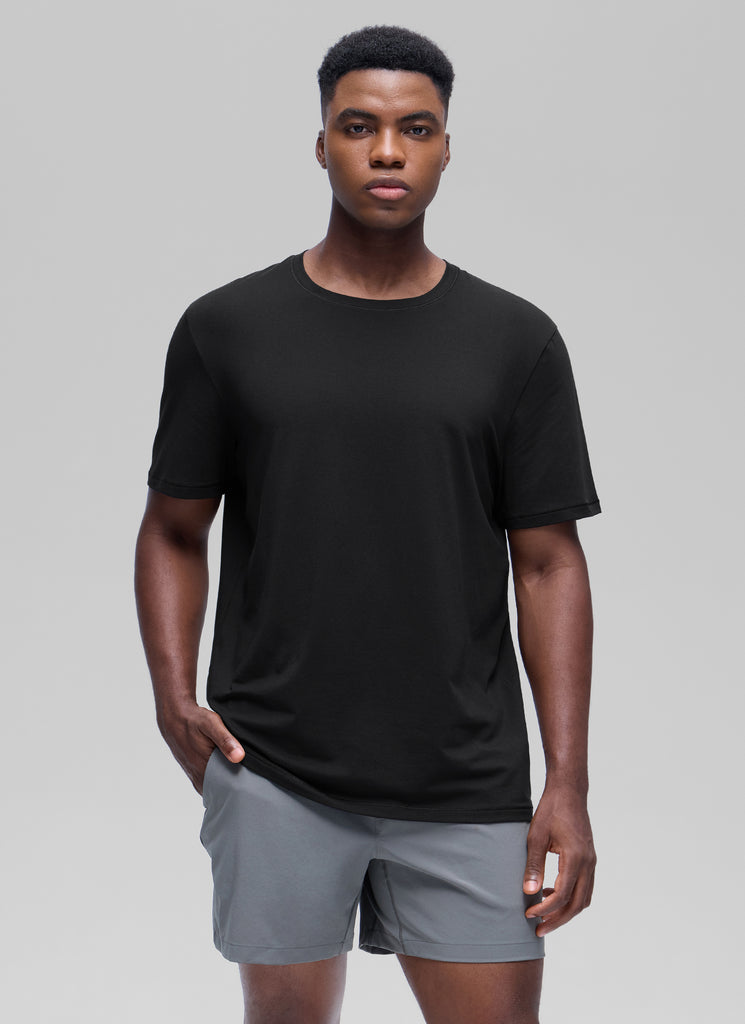 CRZ YOGA Men's Casual Classic Fit Shirts Pima Cotton Short Sleeves White