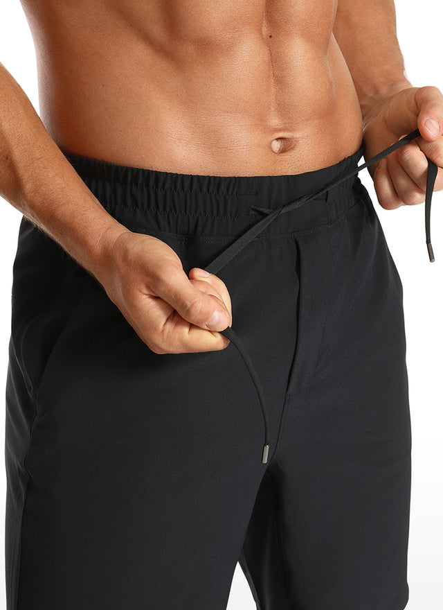 CRZ YOGA Men's Train Run Classic Fit Feathery-Fit Lined Shorts 9'' Black
